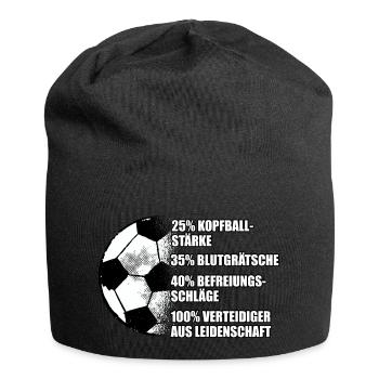 Abwehrspieler Fußball Spruch Verteidiger - Jersey-Beanie - Schwarz - Vorne