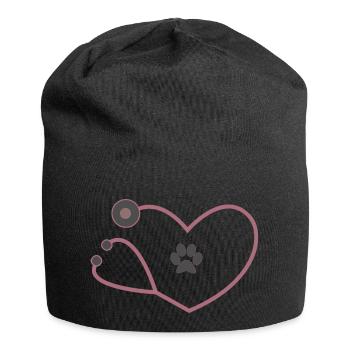 Tiermediziner Tierarzt Stethoskop - Jersey-Beanie - Schwarz - Vorne