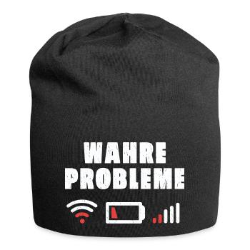 Wahre Probleme Internet WLAN Akku Empfang Geschenk - Jersey-Beanie - Schwarz - Vorne