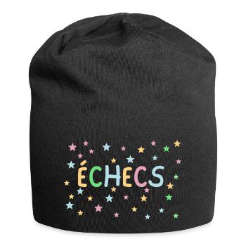 échecs pastel étoiles - Bonnet en jersey - noir - Devant