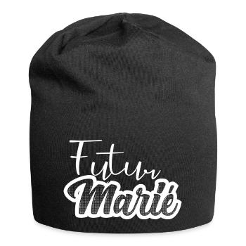 futur marié - evg - mariage - Bonnet en jersey - noir - Devant