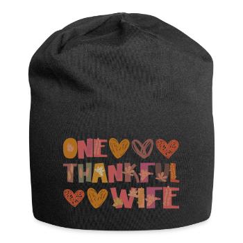 Épouse reconnaissante Mme Herbst Blätter Gratitude - Bonnet en jersey - noir - Devant