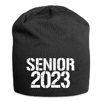 Senior 2023 Distressed Graduated Graduation Gift - Jersey Beanie - black - Front
