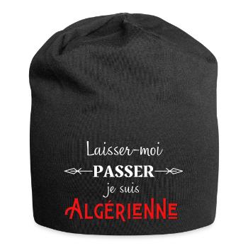 laisser moi passer je suis algérienne humour - Bonnet en jersey - noir - Devant
