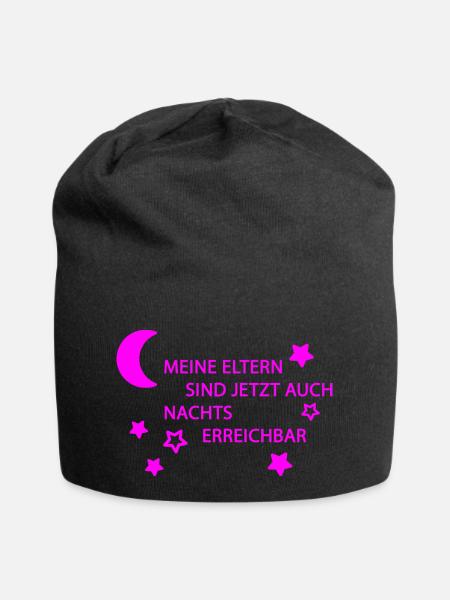 Eltern erreichbar pink - Jersey-Beanie - Schwarz