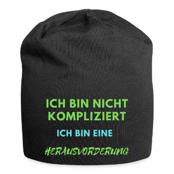 Ich BIN NICHT KOMPLIZIERT - Jersey-Beanie - Schwarz - Vorne