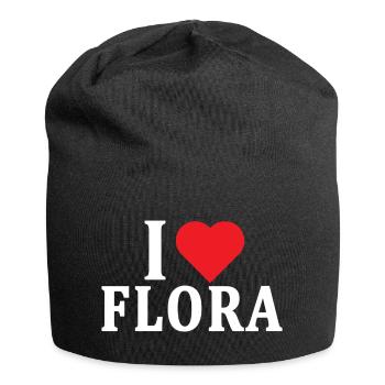 t-shirt J’aime Flora idée cadeau t-shirt - Bonnet en jersey - noir - Devant