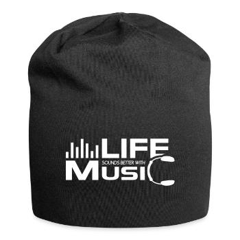 Life Sounds Better With Music - Jersey Beanie - black - Front
