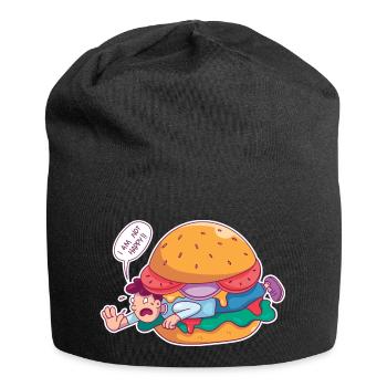Burger essen Zutat Männer Burger essen Zutat Männe - Jersey-Beanie - Schwarz - Vorne