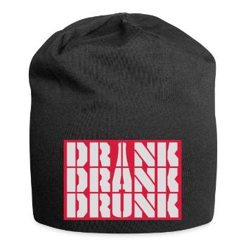 drink drank drunk Zitat - Jersey-Beanie - Schwarz - Vorne