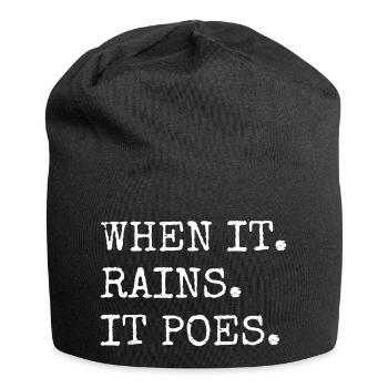 feminine gift book fan quotes book cat wine a time - Jersey-Beanie - Schwarz - Vorne
