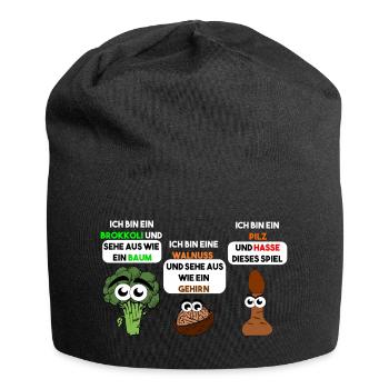 Brokkoli Walnuss Pilz - Jersey-Beanie - Schwarz - Vorne