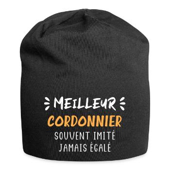 Souvent imité jamais égalé meilleur cordonnier - Bonnet en jersey - noir - Devant