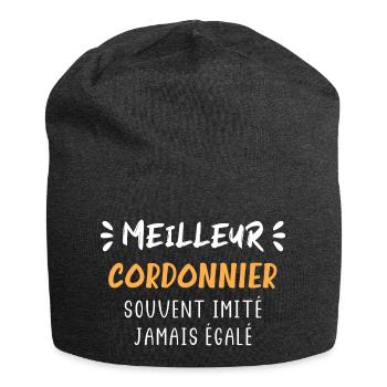 Souvent imité jamais égalé meilleur cordonnier - Bonnet en jersey - charbon - Devant