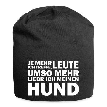 Dog Hund - Jersey-Beanie - Schwarz - Vorne