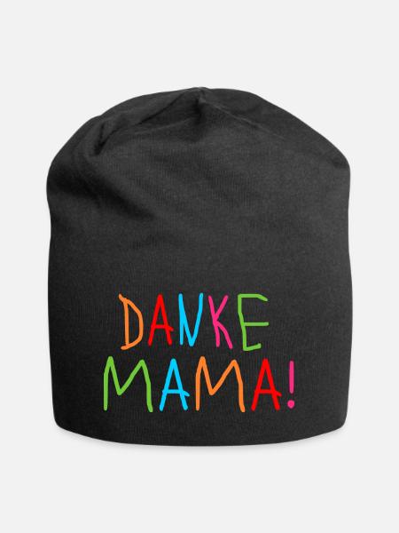 KINDERSCHRIFT SCHRIFTZUG DANKE MAMA - MUTTERTAG - Jersey-Beanie - Schwarz