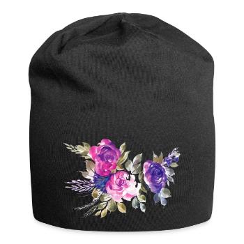 Flower Blume Pflanze - Jersey-Beanie - Schwarz - Vorne