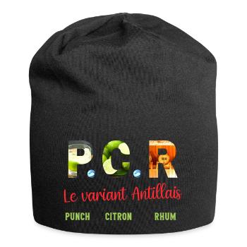 Punch Citron Rhum Variant Antillais Apéro Humour - Bonnet en jersey - noir - Devant