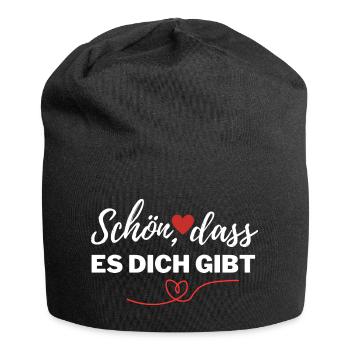 Schön, dass es dich gibt Lieblingsmensch Liebe - Jersey-Beanie - Schwarz - Vorne