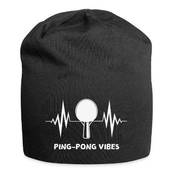 ping-pong, fan de ping-pong, club de ping-pong - Bonnet en jersey - noir - Devant
