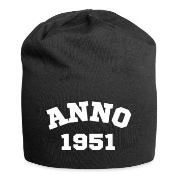 Anno 1951 Geburtstag Geburtsjahr - Jersey-Beanie - Schwarz - Vorne