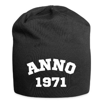 Anno 1971 Geburtstag Geburtsjahr - Jersey-Beanie - Schwarz - Vorne