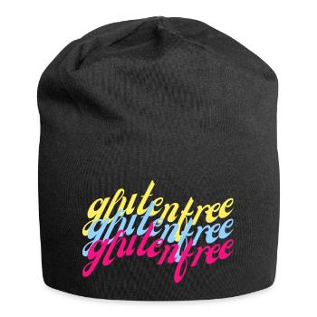 Gluten free geschwungen bunt - Jersey-Beanie - Schwarz - Vorne