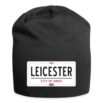 Ortsschild von Leicester - Jersey-Beanie - Schwarz - Vorne
