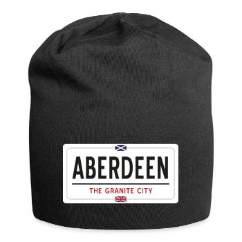 Ortsschild von Aberdeen - Jersey-Beanie - Schwarz - Vorne