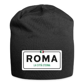 Rom Ortsschild - Jersey-Beanie - Schwarz - Vorne
