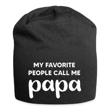 Mes personnes préférées m’appellent papa - Bonnet en jersey - noir - Devant