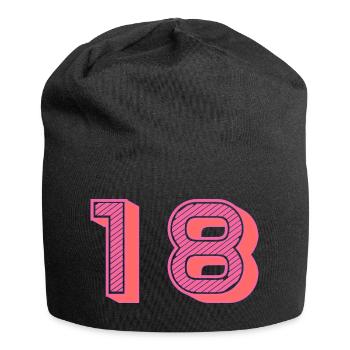 18. 18 JAHRE ALT. 18. JAHRESTAG. 18. GEBURTSTAG. - Jersey-Beanie - Schwarz - Vorne