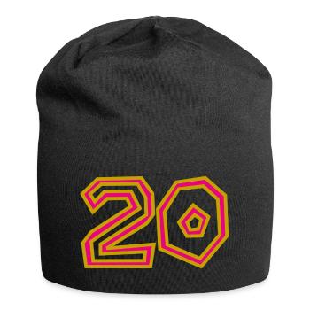 20. 20 ANS. 20e ANNIVERSAIRE. ANNIVERSAIRE 20 ANS. - Bonnet en jersey - noir - Devant