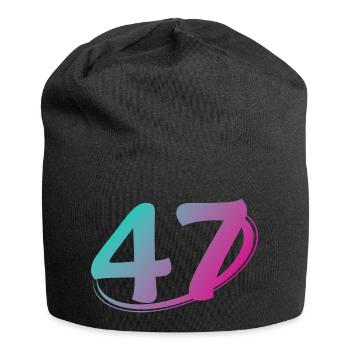 Nummer 47 mehrfarbig - Jersey-Beanie - Schwarz - Vorne