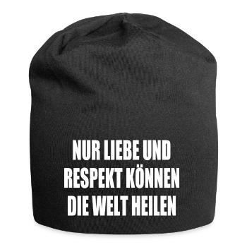 Only love and respect can heal the world - Jersey Beanie - black - Front