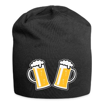 2 Maßkrüge Prosten (Bier / Bierseidel / 3C) - Jersey-Beanie - Schwarz - Vorne