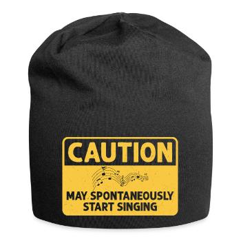 Caution May Spontaneously Start Singing Singer Kar - Jersey-Beanie - Schwarz - Vorne
