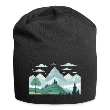 Gebirge - Jersey-Beanie - Schwarz - Vorne