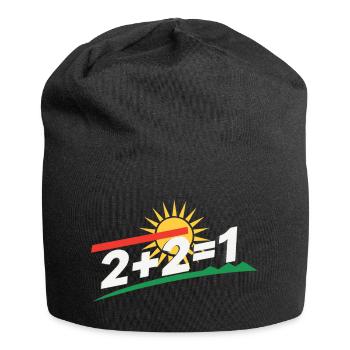 Sonnenlogo 2+2=1 Statement, kurdistan - Jersey-Beanie - Schwarz - Vorne