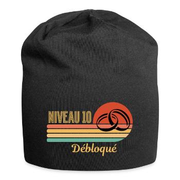 Brautmutt-Hochzeit – 10 Jahre Ehe - Jersey-Beanie - Schwarz - Vorne