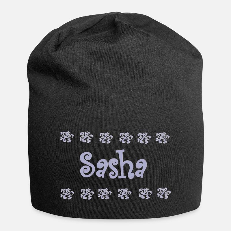 Sasha Lavendel Blumenmuster - Jersey-Beanie - Schwarz
