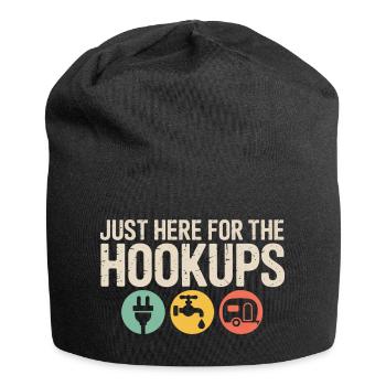 Ich bin nur wegen der Affären hier. - Jersey-Beanie - Schwarz - Vorne