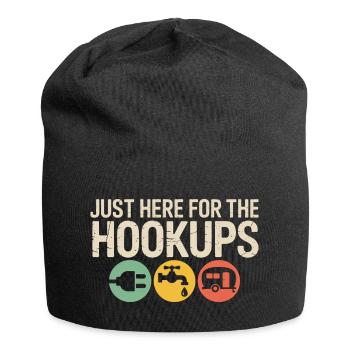 Hookups Trio: Wohnmobil-Camping-Ikonen - Jersey-Beanie - Schwarz - Vorne
