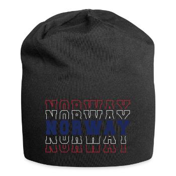 Norwegische Fußballfanflagge – Stolz Rot Weiß Blau - Jersey-Beanie - Schwarz - Vorne