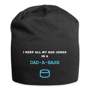 Funny Dad Joke - I Keep All My Dad Jokes In A Dad- - Jersey-Beanie - Schwarz - Vorne