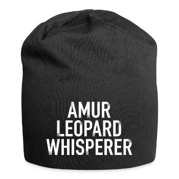 Amurleoparden-Flüsterer - Jersey-Beanie - Schwarz - Vorne