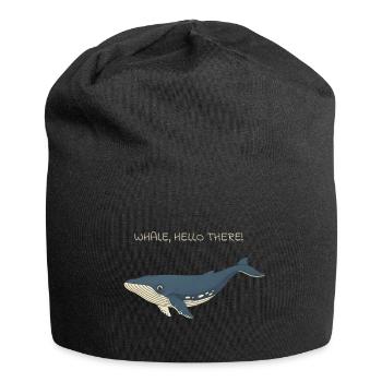 Whale Hello There Lustiges Meerestier-Wortspiel - Jersey-Beanie - Schwarz - Vorne