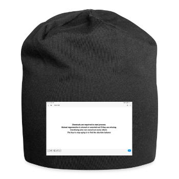 Balance gegen Alterung Zitatdesign - Jersey-Beanie - Schwarz - Vorne
