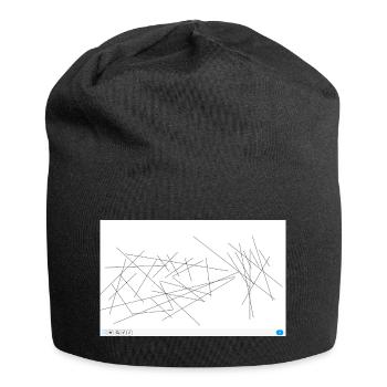 Jagged line abstraction - Jersey Beanie - black - Front
