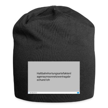 Kryptische Textmuster Grau Neon - Jersey-Beanie - Schwarz - Vorne